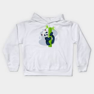 Cute panda with bamboo Kids Hoodie